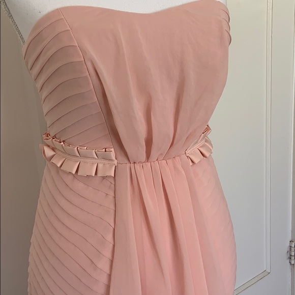BCBG Pink Chiffon Strapless Bubble Hem Dress - Picture 3 of 10